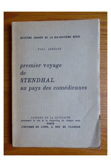 Premier voyage de Stendhal au pays des comédiennes