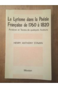 Le Lyrisme Dans La Poésie Française de 1760 À 1820