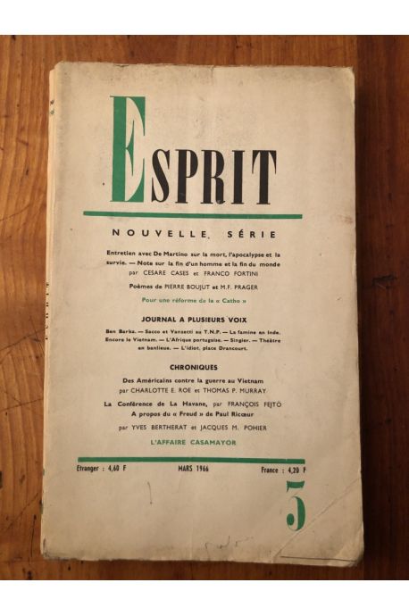 Revue Esprit Mars 1966