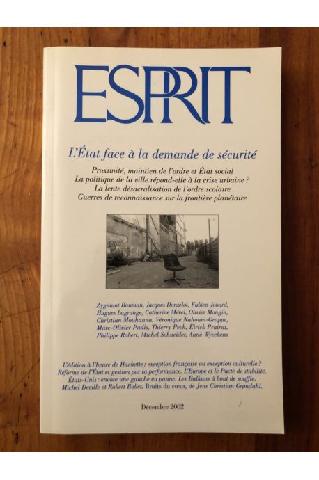 Revue Esprit Décembre 2002, l'Etat face à la demande de sécurité