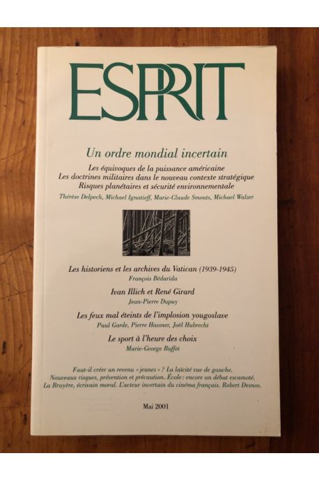 Revue Esprit Mai 2001, Un ordre mondial incertain