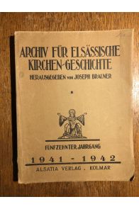 Archiv fur Elsässische Kirchen-Geschichte 1941-42