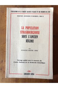 La population strasbourgeoise sous l'Ancien Régime