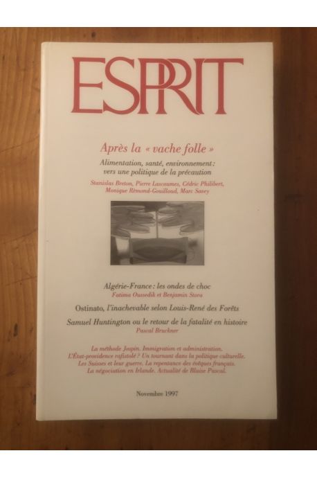 Revue Esprit Novembre 1997 Après la "vache folle"