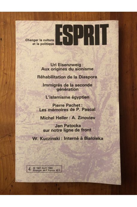 Revue Esprit Avril 1983 Aux origines du sionisme