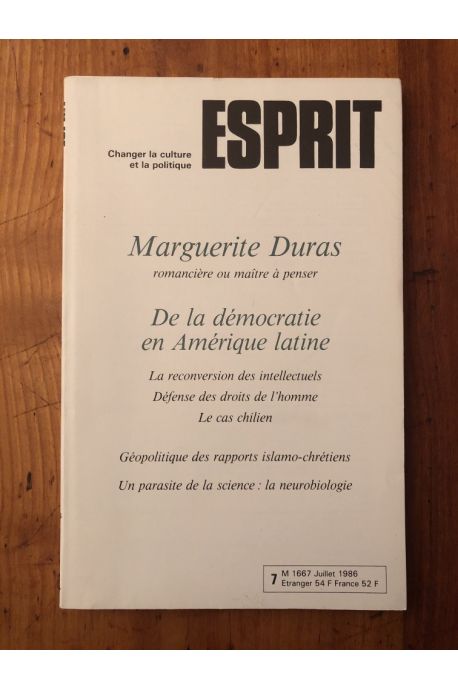 Esprit Juillet 1986 Marguerite Duras, De la démocratie en Amérique latine