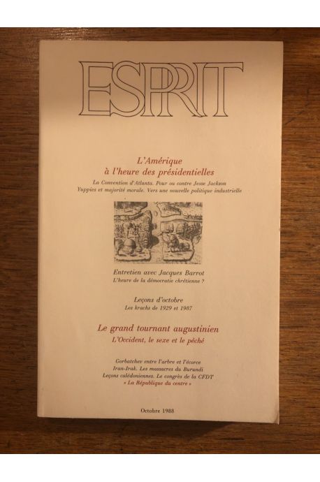 Revue Esprit Octobre 1988 L'Amérique à l'heure des présidentielles