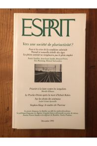 Revue Esprit Décembre 1995, Vers une société de pluriactivité ?