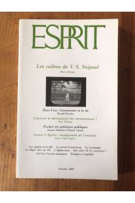 Revue Esprit Octobre 1989 Les colères de V.S. Naipaul