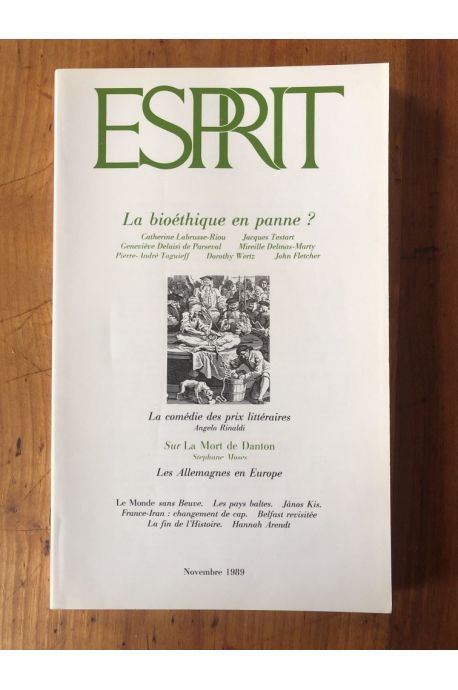 Revue Esprit Novembre 1989 La bioéthique en panne ?