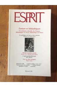 Revue Esprit Mars-Avril 1991 Lecture et bibliothèques