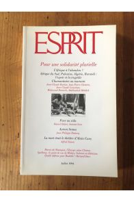 Revue Esprit Juillet 1994 Pour une solidarité plurielle