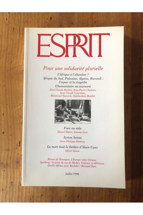 Revue Esprit Juillet 1994 Pour une solidarité plurielle