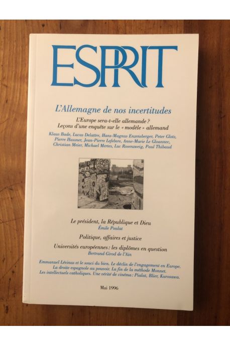 Revue Esprit Mai 1996, L'Allemagne de nos incertitudes