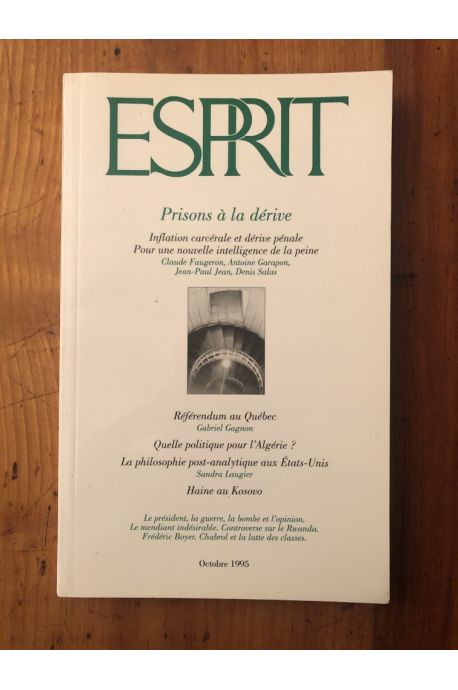 Revue Esprit Octobre 1995 Prisons à la dérive