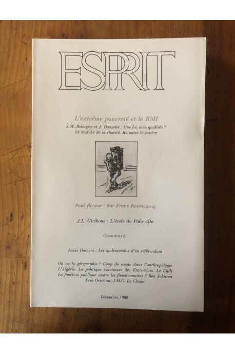 Esprit Décembre 1988 L'extrême pauvreté et le RMI