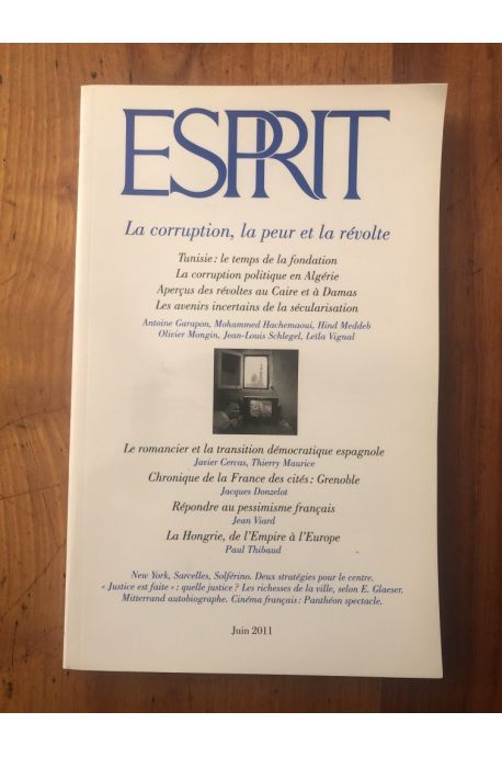 Revue Esprit, N° 375, Juin 2011 : La corruption, la peur et la révolte