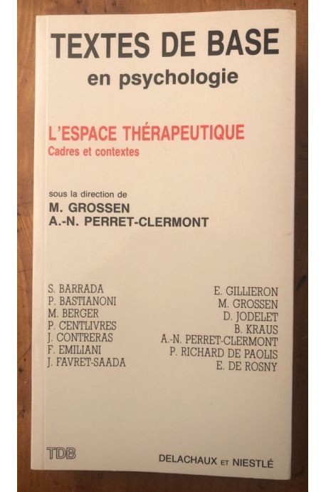 L'espace thérapeutique, cadres et contextes