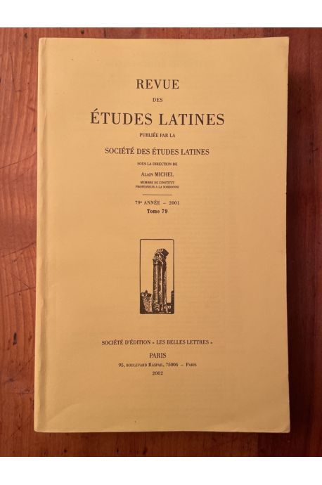 Revue des études latines 2001 Tome 79