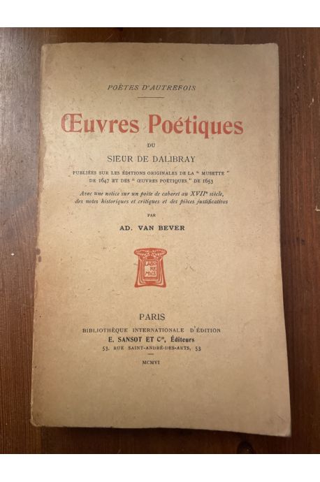 Oeuvres poétiques du Sieur Dalibray