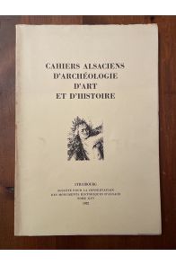 Cahiers alsaciens d'archéologie d'art et d'histoire tome XXV