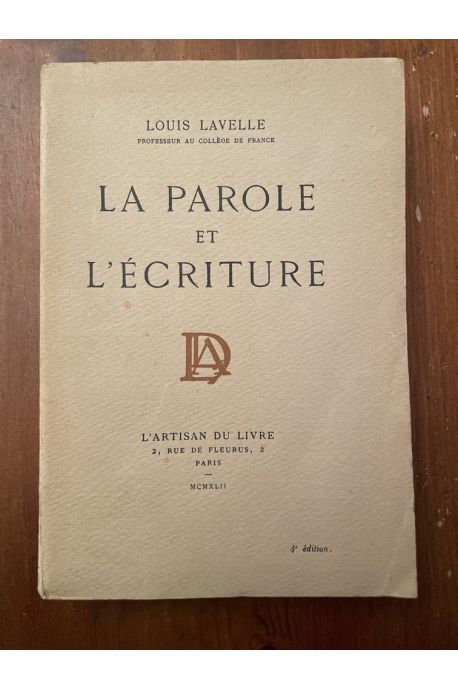 La parole et l'écriture