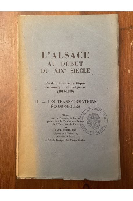 L'alsace au début du XIXe siècle, Tome III, Les transformations économiques