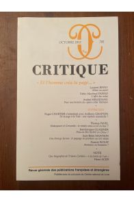 Critique N°785 Octobre 2012, Et l'homme créa la page