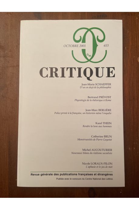 Critique N°653 Octobre 2001