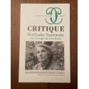 Critique N°656-657 Janvier-Février 2002, Nathalie Sarraute ou l'usage de l'écriture