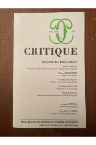 Critique N°660 Mai 2002 - Leçons de Foucault