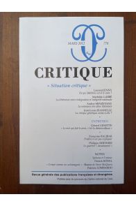 Critique N°778 Mars 2012, Situation critique