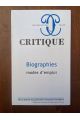 Critique N°781-782 Juin-Juillet 2012, Biographies modes d'emploi