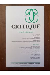 Critique N°803 Avril 2014, Vivants minuscules