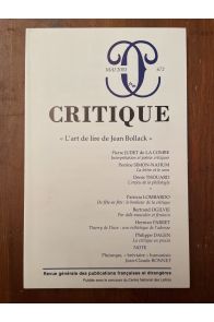 Critique N°672 Mai 2003, L'art de lire de Jean Bollack