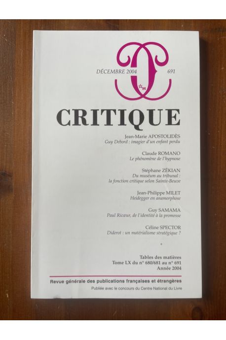 Critique N°691 Décembre 2004