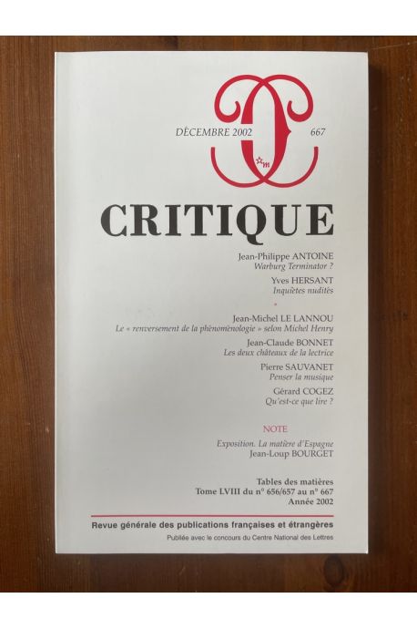 Critique N°667 Décembre 2002