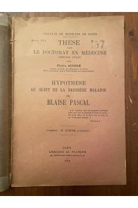 Hypothèse au sujet de la dernière maladie de Blaise Pascal