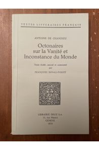 Octonaires Sur la Vanite et Inconstance du Monde